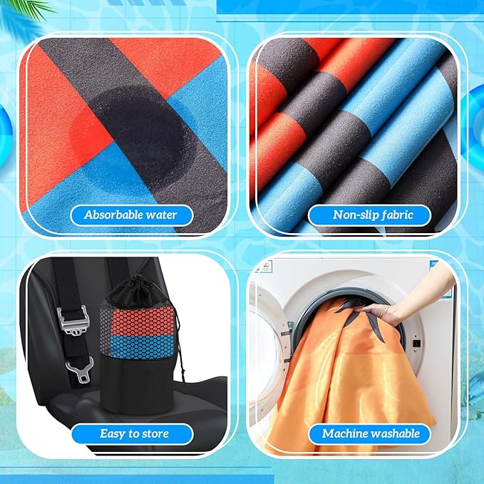 2 Pack Car Seat Towel Covers with Storage Bag 63 x 32 Inch Athletic Running Towel Seat Sweat Washable Non Slip Cover Gift for Car Outdoor Sport Activities (Beach Palm Trees)