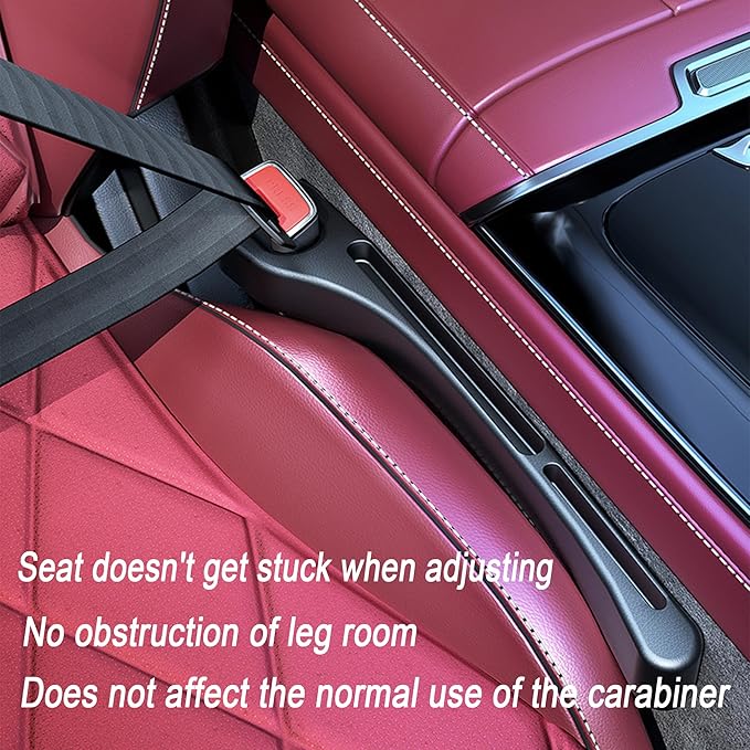 2PCS Car Seat Gap Filler，Gap Stopper Fill Gap Between Seat and Console，Built-in Recessed Storage Organizer，Universal for Most Cars Trucks SUVs to Stop Things from Dropping（Black）