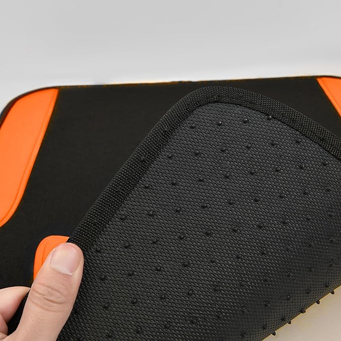 CAR PASS Waterproof Universal Fit Car Floor Mats, Faux Leather Car Carpet Mats,Car Mats with Anti-Slip Nibbs Backing & Driver Heel Pad Fit for SUV,Vans,sedans, Trucks,Set of 4pcs (Orange)