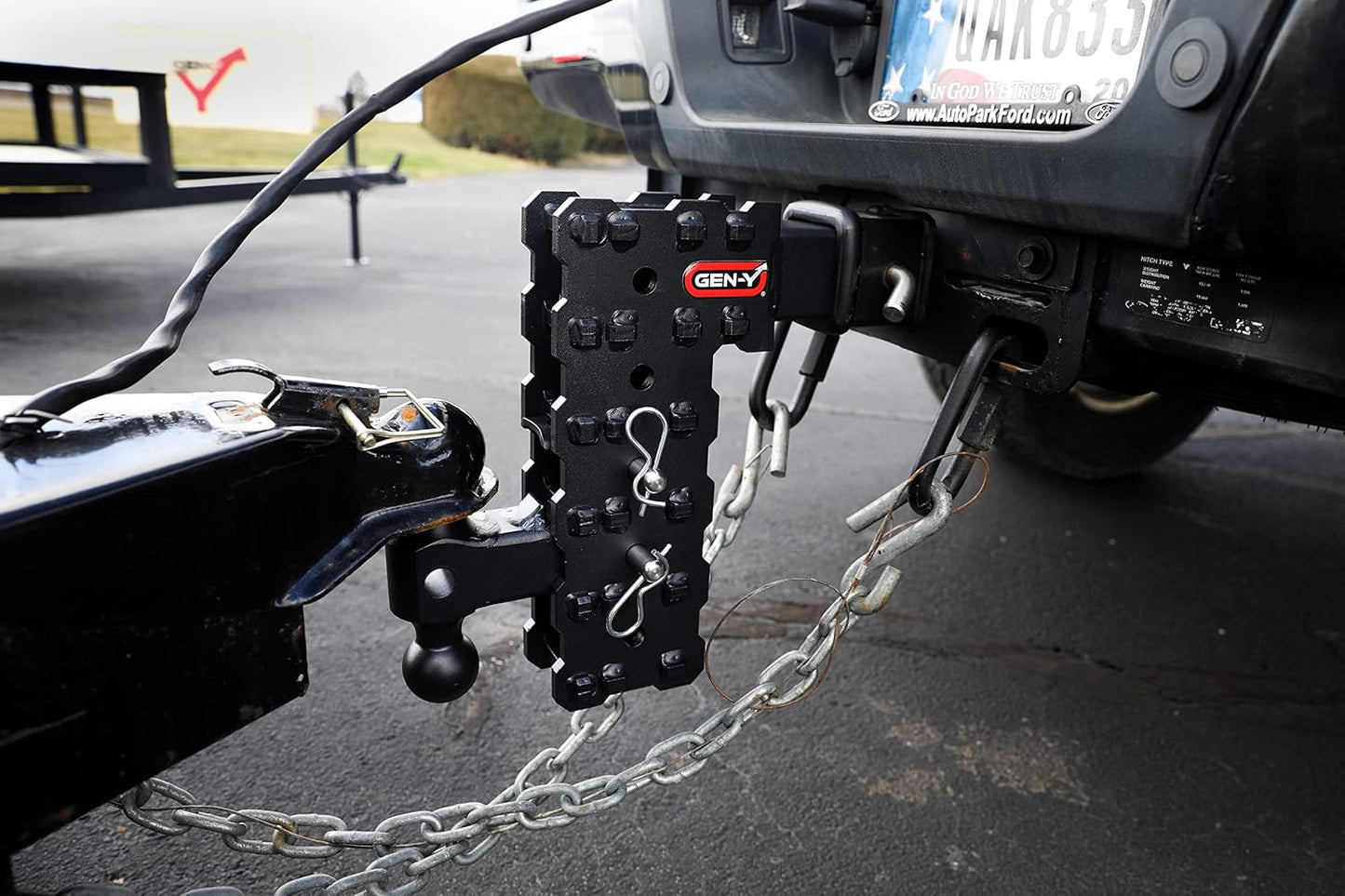 GEN-Y Hitch Solid Shank Adjustable Tow Hitch with Dual-Ball and Pintle Lock for 2.5" Receiver - 10" Drop - 16,000 LB Towing Capacity - 1,600 LB Tongue Weight - Black
