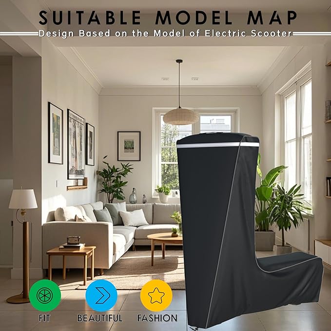 Electric Scooter Cover Rainproof for Outdoor Use - All Weather Protection Anti-UV, Universal Fit Adults Kids E-Scooter Accessories, with Dustproof Bag, 61x30x53 Inch