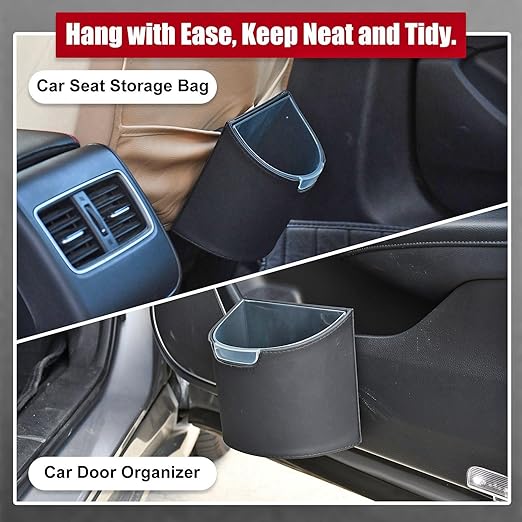 Leakproof Car Trash Can with Removable Liner Garbage Can, Mini Car Trash Bin Multipurpose for Vehicle, SUV and Truck