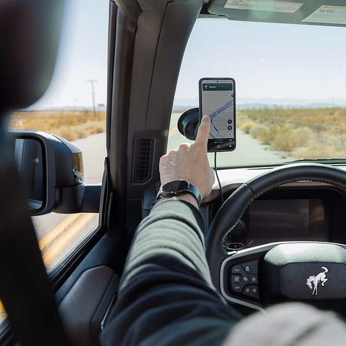 Quad Lock Heavy Duty Suction Car Phone Mount with MAG Phone Case and MAG Wireless Charging Head for iPhone 14 Pro