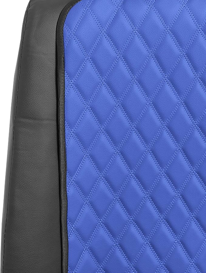 FH Group Car Seat Cushion – Faux Leather Single Front Seat Cover with Front Pockets, Airbag Compatible, Universal Fit Car Seat Cushion for Driver or Passenger Seat, SUV, Truck, Sedan & Van – Blue