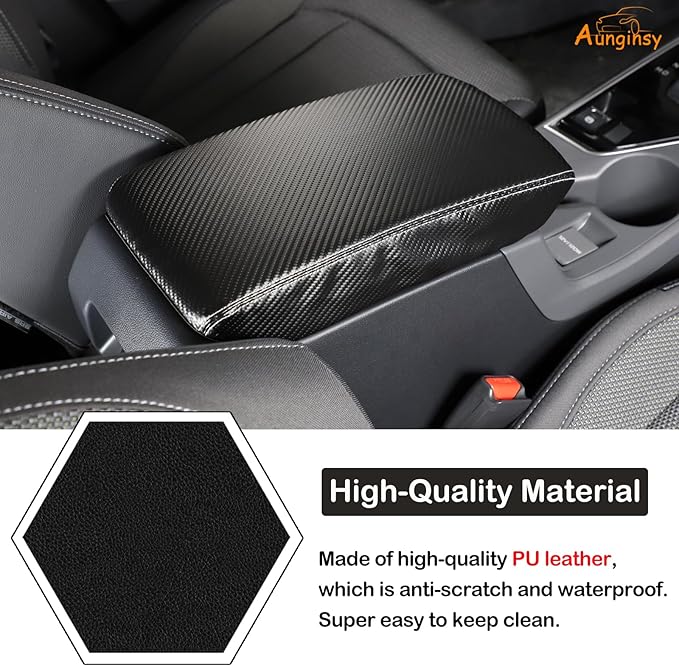 Car Leather Center Console Protector Cover Compatible with Subaru Crosstrek/Impreza 2024 Center Console Armrest Seat Box Cover Cushion Lid Protector Pad Waterproof Anti-Scratch Interior Accessories