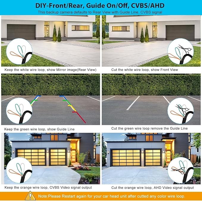 GLK Backup Camera - AHD 1080P Wide Angle Reverse Camera, Night Vision IP69K Waterproof Rear View Camera for 12-24V Car Vehicle SUV RV, Adjust Angle Left and Right, Up and Down, 4pin Connector