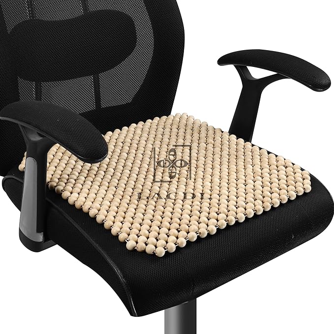 LACDL Beaded Car Seat Covers for Cars, Cooling Bead Seat Cover for Trucks & SUVs(headrest Removable only) - Auto Ventilated Seat Cooler Pad, Natural Wood Breathable Beads Sweat Protector, Burlywood