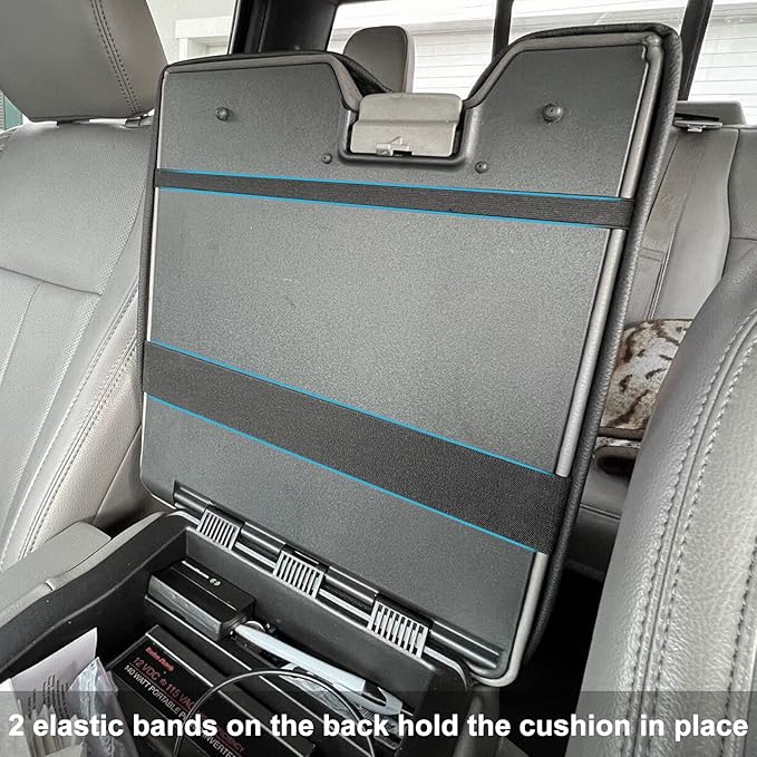 JDMCAR Thicker Center Console Cushion Compatible with 2015-2026 Ford F150 / 2017-2026 F250 F350 F450 with 40/20/40 Jump Seat, Customized PU Leather Cover Center Console Lid Protector (Jump Seat Only)