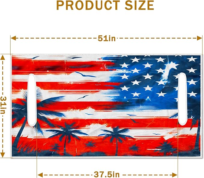 YOKYHOM American Flag Golf Cart Seat Covers for 2/4-Seater, Patriotic USA Seat Towel Blanket Keeps Seats Cool & Clean for Summer, Microfiber Fits EZGO, Club Car, Yamaha, 51"x31"