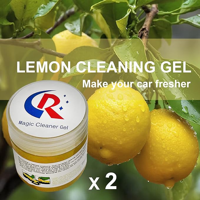 2-Pack Car Cleaning Gels Car Interior Cleaner Putty Slime Auto Detailing Tools Universal Dust Removal Cleaning Kit for Car Accessories Vents 3C Office Scented Yellow