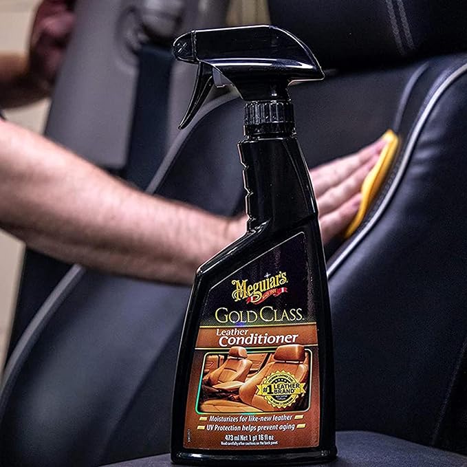 Meguiar's Gold Class Leather Conditioner Spray - Premium Car Leather Conditioner - Protect Your Car's Seats from Cracking, Fading and Drying Out - Keep It Looking and Feeling New, 16 Oz