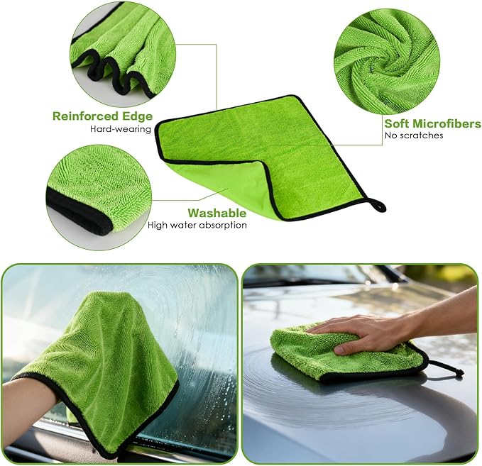 8PCS Windshield Cleaner Tool, Car Windshield Cleaner Tool with Extendable Handle 180° Rotation,Car Window Cleaner with 4 Reusable Microfiber Pads+100ml Spray Bottle+1 Detailing Brush