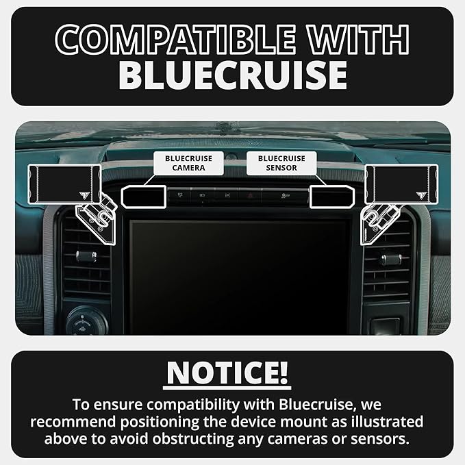 Tackform Link Vent Mount Magnetic Phone Holder - Compatible with MagSafe, BlueCruise, 2021-2025 Ford F150 & Raptor, 2023-2025 Ford Super Duty | Aluminum | 3.5" Arm | Black