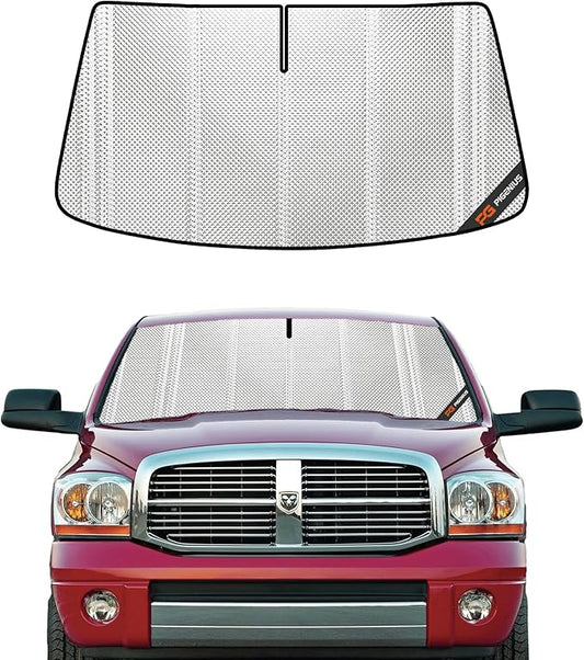Windshield Sun Shade for Ram 1500 2002-2008. Full Coverage Rearview Mirror Shade for Ultimate Protection