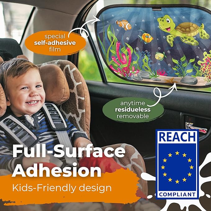 Car Window Shade for Baby with Certified UV-Protection 2 Pack - 20"x12"