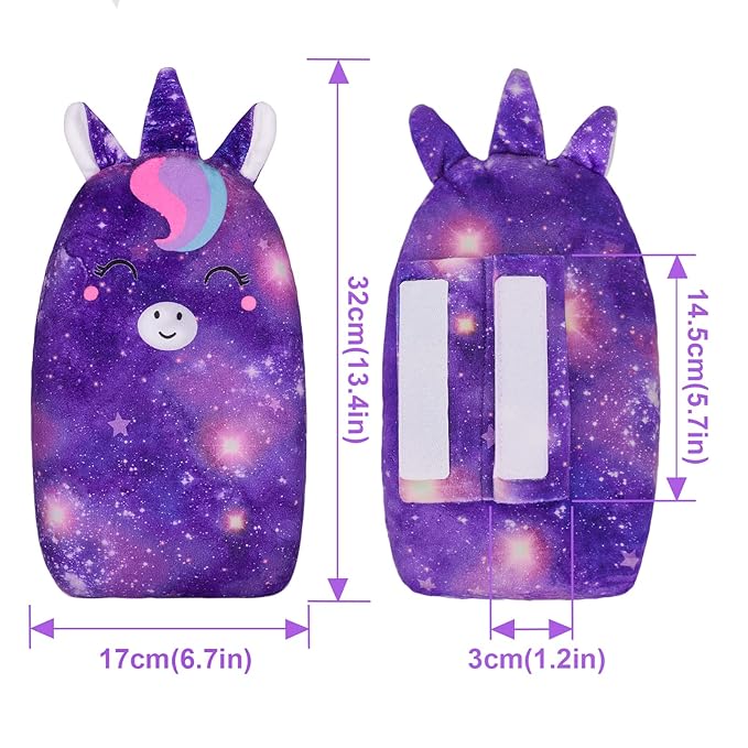 FIODAY Car Seat Belt Covers for Kids Unicorn Seat Belt Pillow Soft Seat Belt Cushion Adjust Seat Strap Pillow Head Neck Support for Children Boys Girls Travel, Deep Purple
