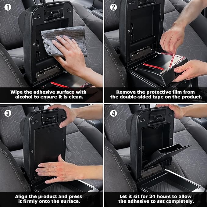 Carlimeki Center Console Organizer (3-piece set) for Tacoma 2016-2023 - for Tacoma Accessories