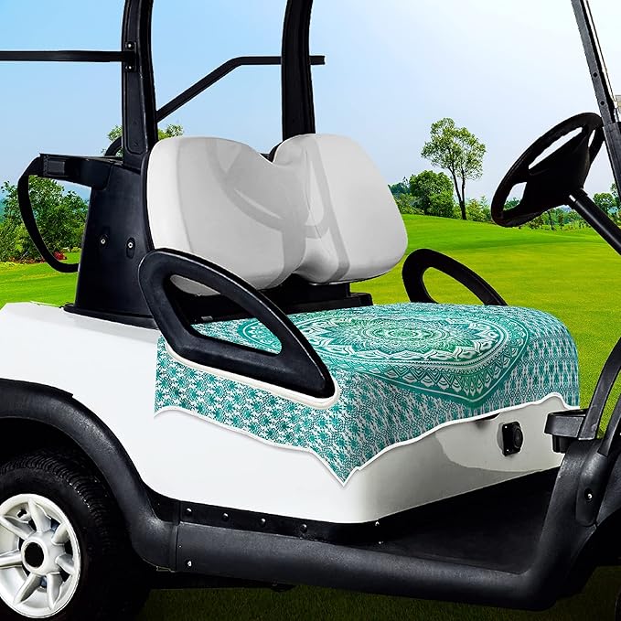 ENYORSE Golf Cart Seat Covers - Ethnic Style Golf Cart Towel Blanket for 2/4 Seater, Soft & Breathable Microfiber, Keeps Seats Cool & Comfortable, 51”x31”, Fits EZGO/Yamaha/Club Car
