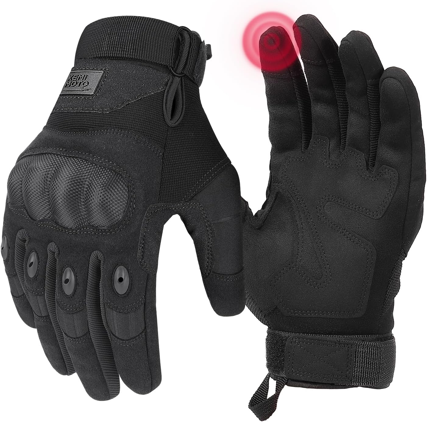 KEMIMOTO Tactical Gloves for Men, Touchscreen Motorcycle Gloves with Hard Shell & Palm Padding for Sports Motorcycle Cycling Tactical Airsoft Paintball Hunting Hiking Camping Climbing