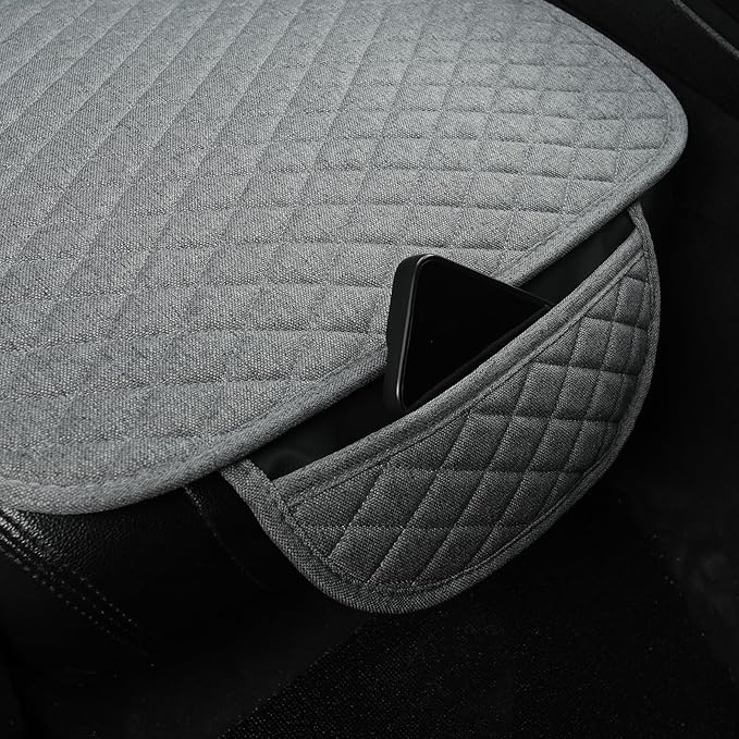 West Llama Linen Car Seat Covers,Bottom Seat Covers for Cars Include 1 Rear Bench Cover Universal Fits 90% Vehicles,SUVs,Cars,Sedans,Gray