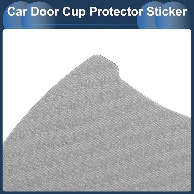3D Car Door Handle Scratch Protector, 68x85mm Removable Magnetic Car Door Handle Protective Film Grey, 4 Pcs