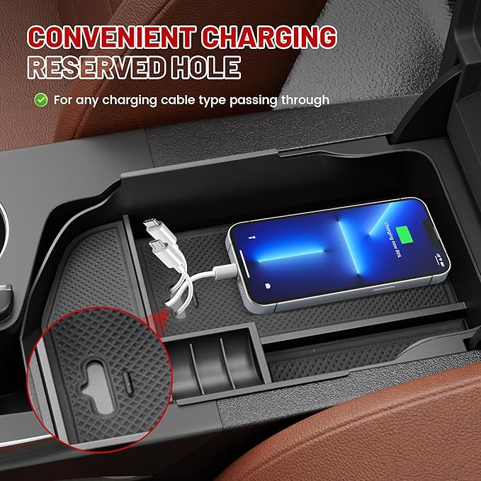 RED WOLF Center Console Organizer Tray for 2014-2024 Lexus RC 300 350 IS 350 500 Armrest Box Secondary Storage Factory Model Design with Anti-Slip Pad