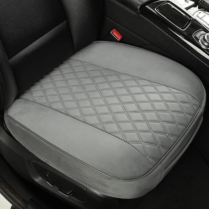West Llama Front Car Seat Cover Protector, Comfortable Velvet Bottom Seat Cover Fits 95% of Vehicles,Cars,SUVs,Sedans,21.26 × 20.86 Inch(1PC-Gray)