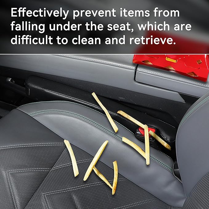 2Pack Leather Seat Gap Filler, Fill The Gap Between Seat and Console, Car Crevice Catcher Blocker Stop Things from Dropping, Universal Gap Stopper Crack Plug for Car SUV Truck (Red)
