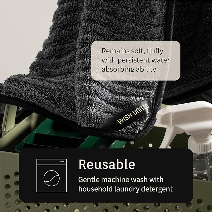 High Absorbency Weavy Microfiber Car Drying Detailing Soft Towel 1200gsm (2pack, 13.7"x13.7")