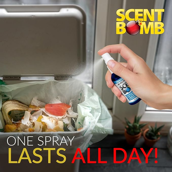Scent Bomb Air Freshener Spray, Long-Lasting Odor Eliminator - Effective Deodorizer for Home & Car, Fresh Room Spray for Kitchen, Bathroom & Smell Neutralizer - 1 oz Pack of 4, Hawaiian Blue Scent