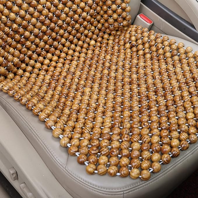 Natural Olive Large Bead 18mm Beaded seat Covers for Cars Cooled Beaded car seat Covers Durable Wooden Beaded seat Cover Truck Mat Four Seasons Universal 1-PC (Olive Green)