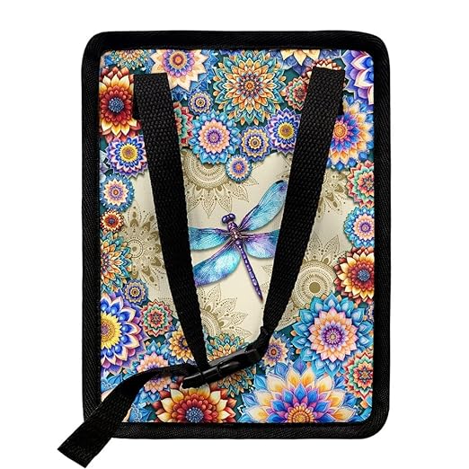 BIGCARJOB Lotus Dragonfly Car Trash Can Multipurpose Car Garbage Bin with Adjustable Straps,Women Trash Bags Can Organizer Storage for Front Back Seat Accessories