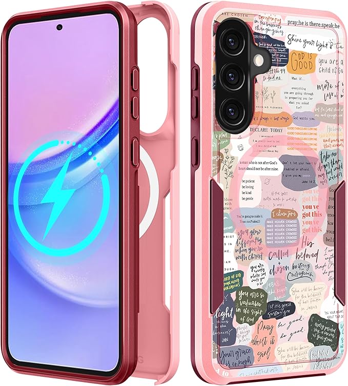 for Samsung Galaxy A36 5G Phone Case - Compatible with MagSafe Women Girls Cute Magnetic Protective Cover Girly Kawaii Unique Heavy Duty Shockproof Design for Samsung A36 5G Cases 6.7"