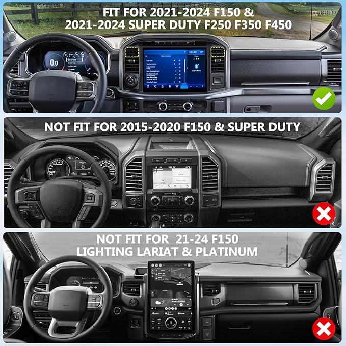 Surfcabin CNC Magnetic Truck Air Vent Phone Holder, Metal Phone Mount Cradles for F150, Compatible with Ford F150 2021-2026 & Super Duty F250 F350 F450 2021-2025 and Most Cellphones