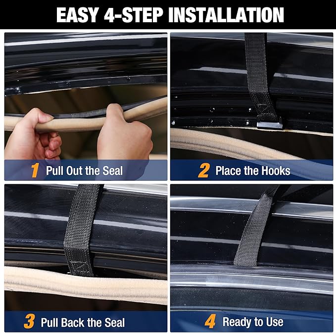 WORKPRO Rooftop Cargo Carrier Roof Bag, 21 Cubic Feet, Waterproof Roof Rack Cargo Carrier for Vehicle with/Without Rack, Heavy Duty 840D PVC, Includes Anti-Slip Mat, 6 Safety Hooks and Storage Bag