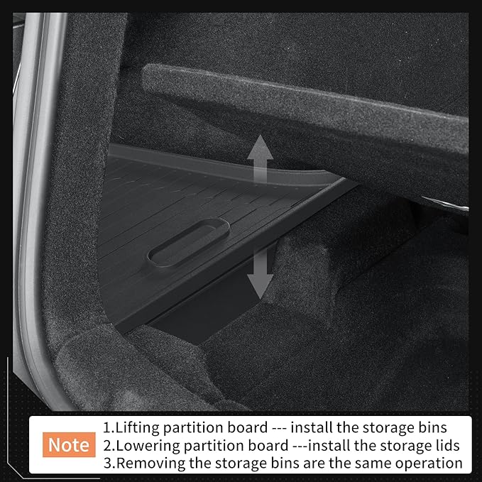 LUCKEASY Organizer for Tesla Model Y Juniper 2025+ Rear Trunk Storage Bins|Wireless Charging Pad|Seat Belt Buckle|Key Card|Center Mat|Glove Box Hook|Seat Hooks|Gear Shift|Door Lock Buckles|Cup Holder