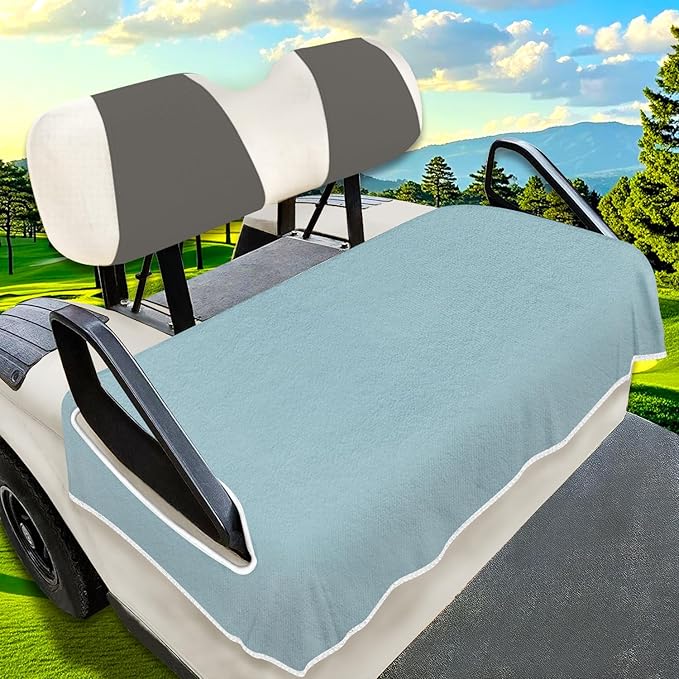YOKYHOM Golf Cart Seat Covers for 2/4-Seater, Microfiber Seat Towel Blanket, Keeps Seats Cool, Clean & Comfortable, Fits EZGO, Club Car, Yamaha, 51"x31"