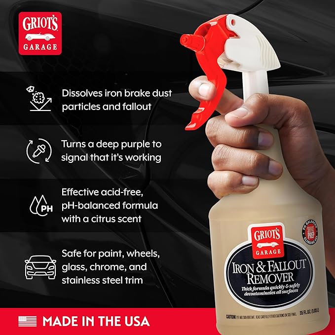 Griot's Garage Iron and Fallout Remover for Car Detailing and Cleaning, Remove Rust, Embedded Debris and Fallout from Multiple Exterior Surfaces 10948, 35oz