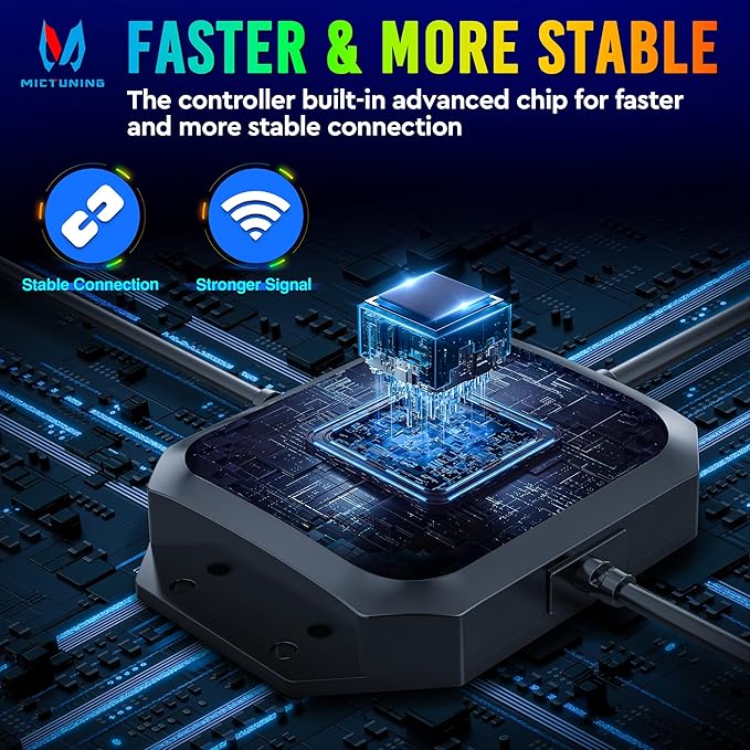 MICTUNING C2+ RGB+IC Chasing Color Rock Lights, IP68 Waterproof, 2 pcs Replace Rock Neon Light (Not Inlcude Controller)