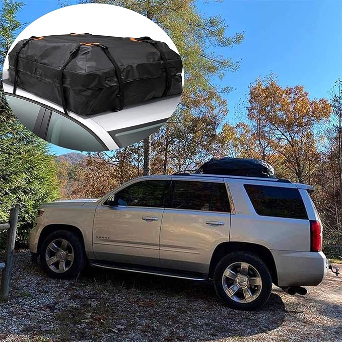 Shkalacar Car Roof Bag Rooftop top Cargo Carrier Bag, Roof Cargo Carrier 425L Universal Luggage Bag Storage Cube Bag for Travel Camping