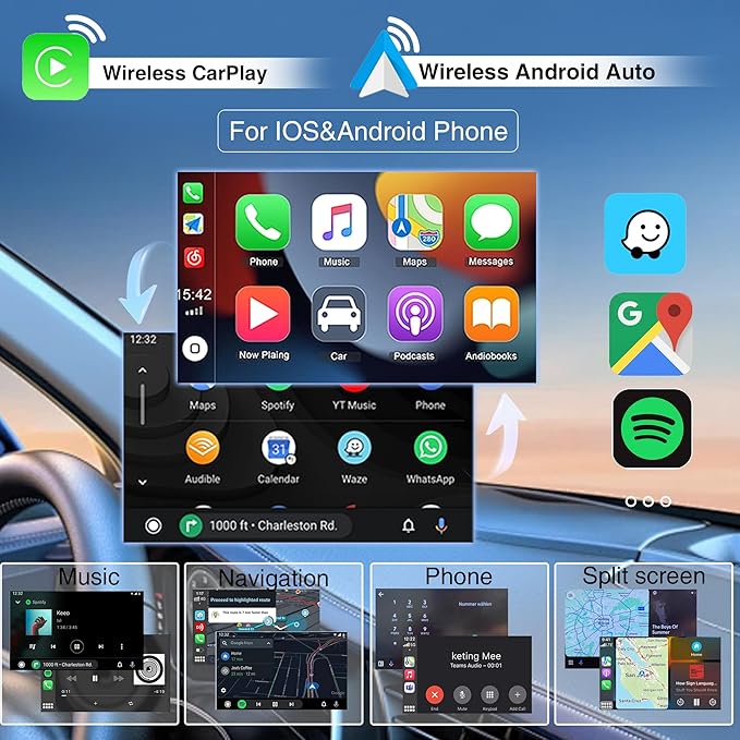 SCUMAXCON Car Stereo Radio RCD360 PRO3S Wireless Carplay Android Auto OPS Bluetooth USB SD FM/AM 6.5inch Touchscreen for Golf MK5 MK5 Passat Jetta Polo EOS CC (Backup Camera Function Deactivated)