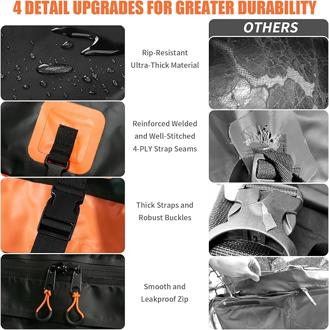 21 Cubic Feet Car Rooftop Cargo Carrier Bag,100% Waterproof Heavy Duty 840D Rooftop Cargo Bag for All Vehicle with/Without Racks,Includes Anti-Slip Mat,6 Door Hooks,Luggage Lock and Storage Bag