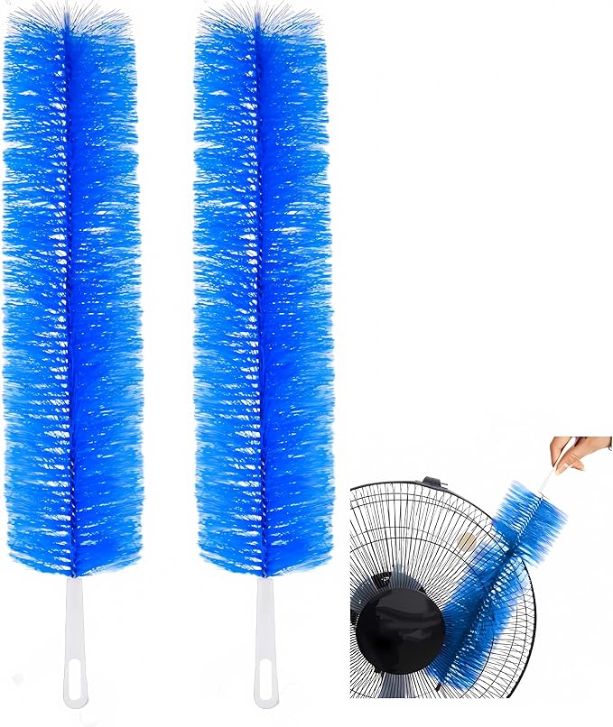 Fan Cleaner Brush，Fan Brush Cobweb Duster Microfiber Duster Ideal for Ceiling Duster, Air Vents, Curtains，Fan Cleaner for Box Fan（2PCS）