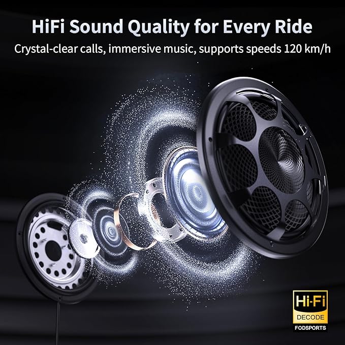 Fodsports T5 Motorcycle Bluetooth Headset with Music Sharing, 2 Riders Helmet Intercom Communication Systems, 9-Language Voice Prompts/Voice Assistant/FM Radio/2 Type Mics/4 Colored Faceplates