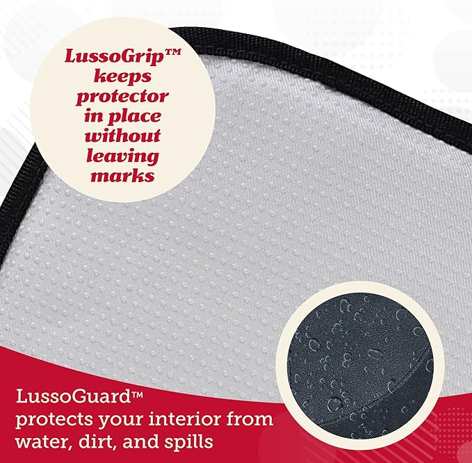 Lusso Gear Car Seat Protector - Waterproof Seat Protector & Non-Slip Backing - Waterproof Car Cover & Easy Clean-Up - Dual Mesh Storage Pockets & Travel Convenience - Gray