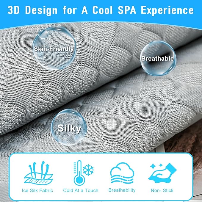 Golf Cart Seat Covers Cooling Ice Silk Golf Cart Seat Blanket for EZGO TXT RXV/Club Car DS Precedent Front Seat 4 Pockets Seat Blanket for 2-Person Seats, Keeps Seat Cool and Clean Gray