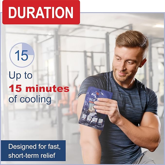Sport Temp Instant Ice Cold Packs (7”x 5”) Disposable Ice Packs for Pain Relief, Swelling, Injuries, Toothaches, and Sprains – Cold Therapy for Athletes, First Aid, Travel & Outdoor Use (60 Pack)
