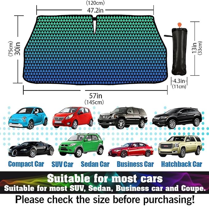CHILL·TEK Funny Car Windshield Sun Shade Umbrella, American Plane Car Sun Shade Umbrella, Block UV Rays Heat Foldable Windshield Umbrella Sun Visor Protector - Keep Vehicle Cool for Cars SUV