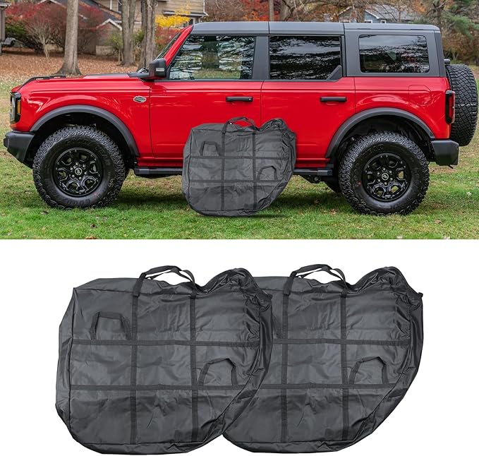Front Door Storage Bag 2Pcs Compatible with Ford Bronco 2024 2023 2022 2021, Fit Bronco Accessories 4-Door,Portable Door Storage Bag