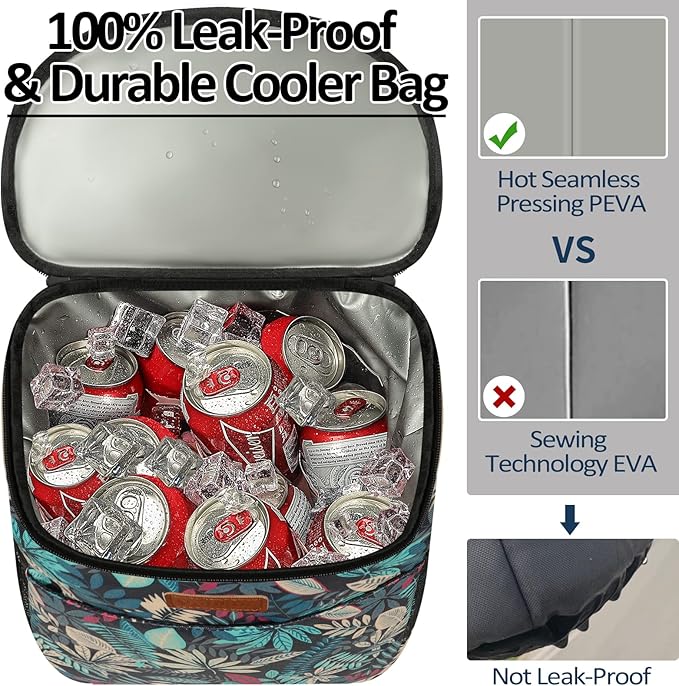 Camping Cooler Backpack 30 45 Cans, Soft Backpack Coolers Insulated Leak Proof Travel Cooler Bag Waterproof Lunch Picnic Beach Work Trip Thermal Bag Drink Beverage Beer Bag Cooler